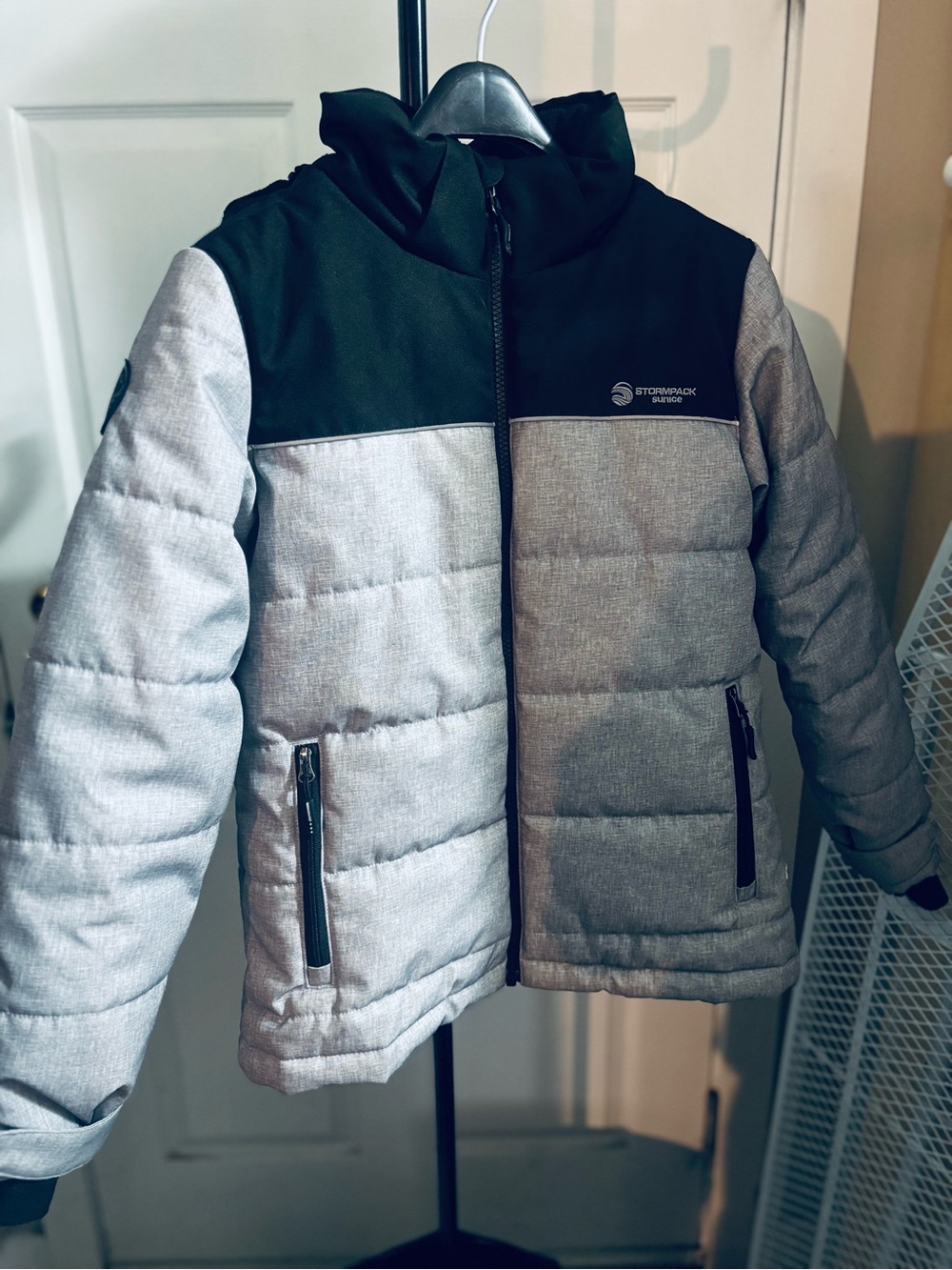 Storm Kids Gray & Black Two-Tone Puffer Jacket